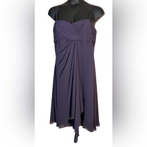 Davids Bridal whimsigoth fairy prom Elegant eggplant purple wedding Dress Sz 18